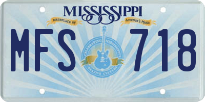 MS license plate MFS718