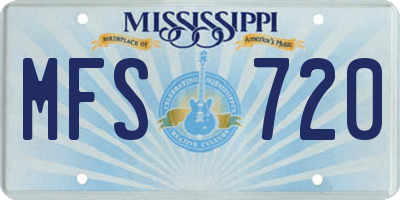 MS license plate MFS720
