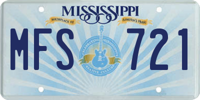 MS license plate MFS721