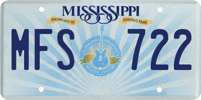 MS license plate MFS722