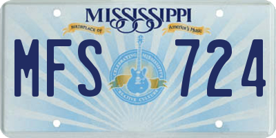 MS license plate MFS724
