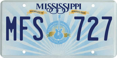 MS license plate MFS727