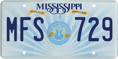 MS license plate MFS729