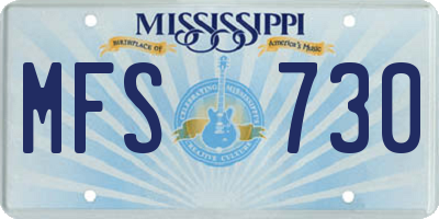 MS license plate MFS730