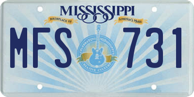 MS license plate MFS731
