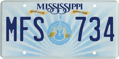 MS license plate MFS734