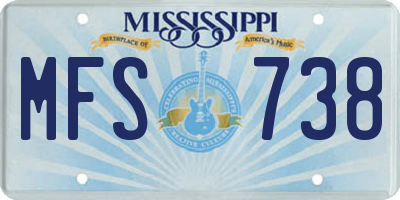 MS license plate MFS738