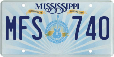 MS license plate MFS740