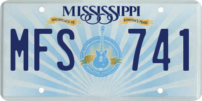 MS license plate MFS741