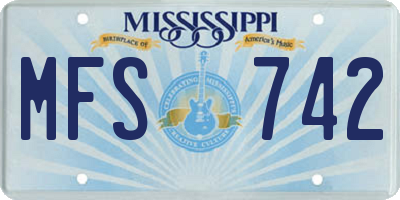 MS license plate MFS742