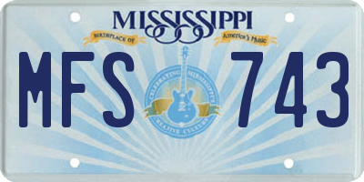 MS license plate MFS743