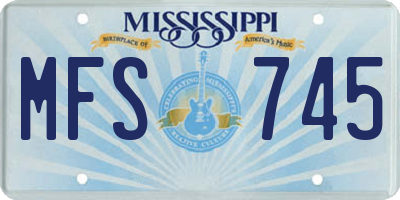 MS license plate MFS745