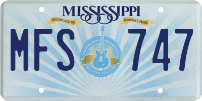 MS license plate MFS747