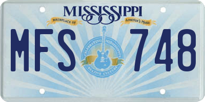 MS license plate MFS748