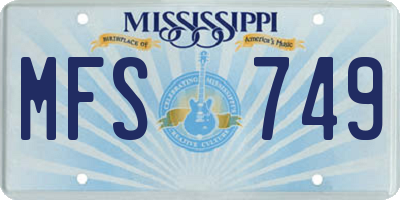 MS license plate MFS749