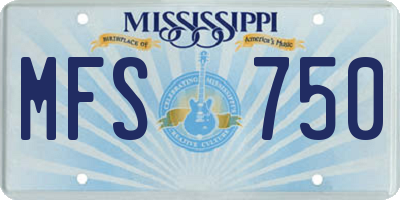 MS license plate MFS750