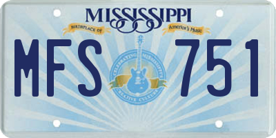 MS license plate MFS751
