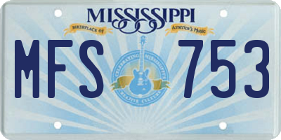 MS license plate MFS753