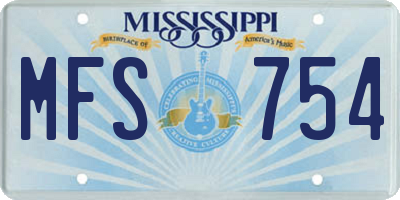 MS license plate MFS754