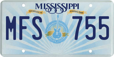 MS license plate MFS755