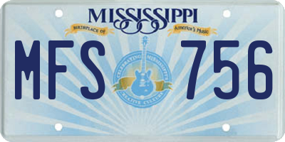 MS license plate MFS756