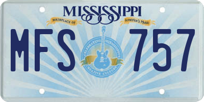 MS license plate MFS757