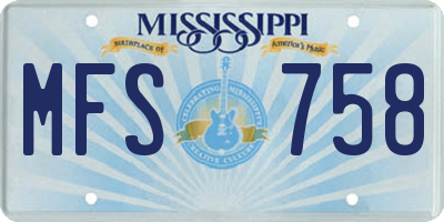 MS license plate MFS758