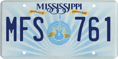 MS license plate MFS761