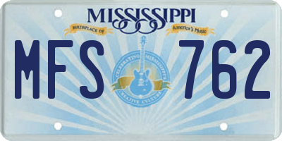 MS license plate MFS762