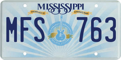 MS license plate MFS763