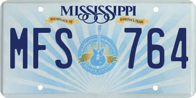 MS license plate MFS764