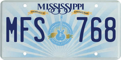 MS license plate MFS768