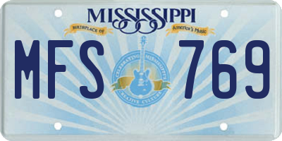 MS license plate MFS769