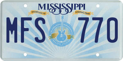 MS license plate MFS770