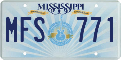 MS license plate MFS771