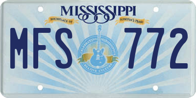 MS license plate MFS772