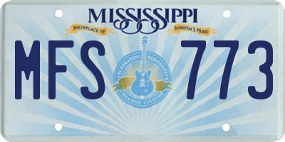 MS license plate MFS773