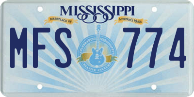 MS license plate MFS774