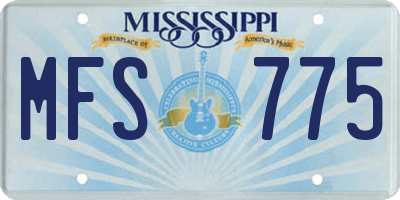 MS license plate MFS775