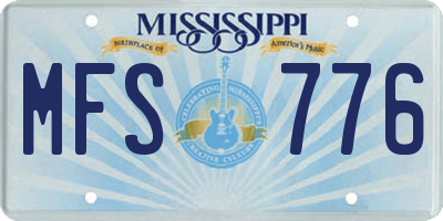 MS license plate MFS776