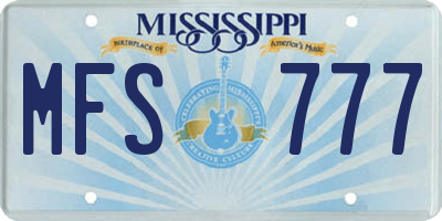 MS license plate MFS777