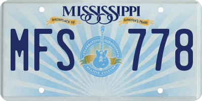 MS license plate MFS778