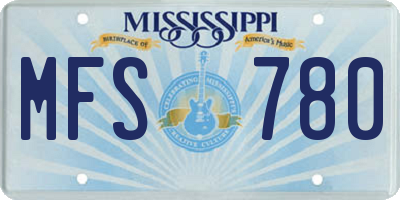 MS license plate MFS780