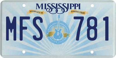 MS license plate MFS781