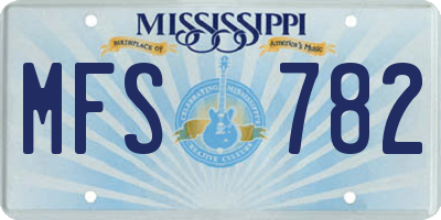 MS license plate MFS782