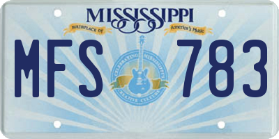 MS license plate MFS783