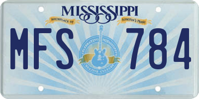 MS license plate MFS784