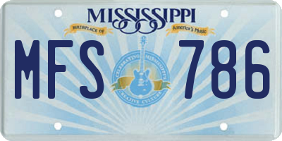 MS license plate MFS786