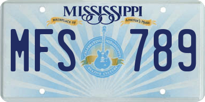 MS license plate MFS789
