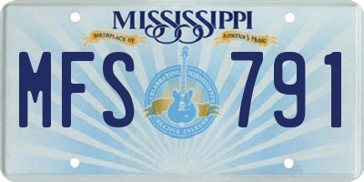 MS license plate MFS791